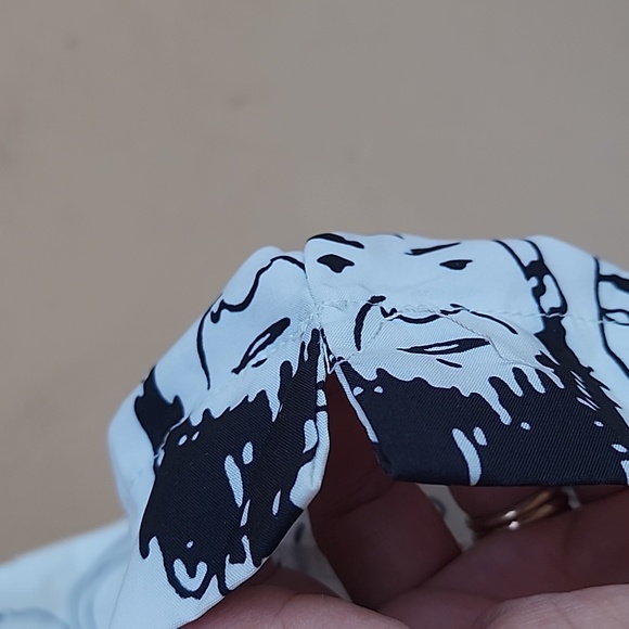 SHEKOU Straight Leg Pants Small Artsy Grafitti Faces Doodle Streetwear Punk Rave - Picture 7 of 12